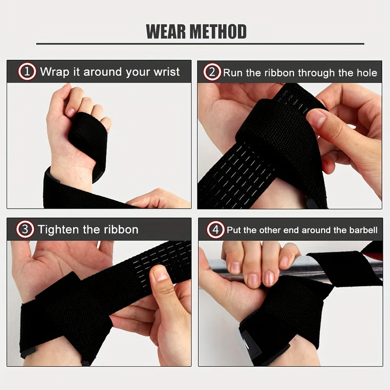 Euroselle Weightlifting Wrist Straps With Extra Hand Grip Support