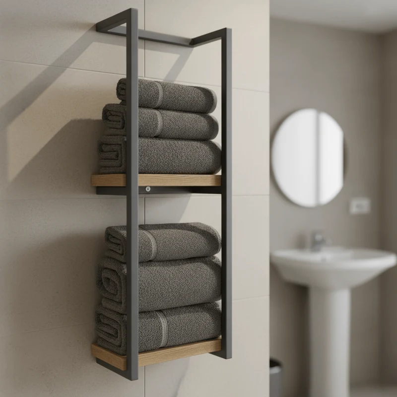 Euroselle Contemporary Rustproof Stainless Steel Wall Towel Rack