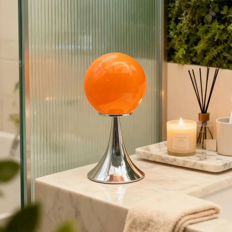 Euroselle Glass Table Lamp Dimmable LED Modern Nordic Living Room Design