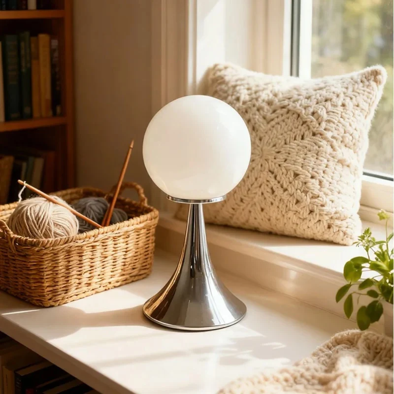 Euroselle Glass Table Lamp Dimmable LED Modern Nordic Living Room Design