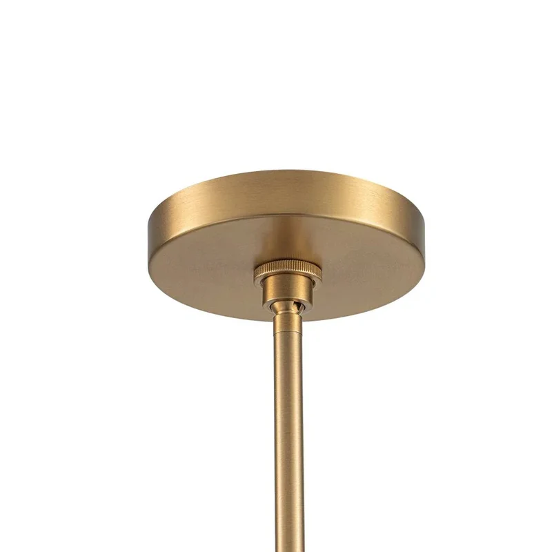 Euroselle Modern Linen Tapered Cone Pendant Light With Brass Accents, Four Lights