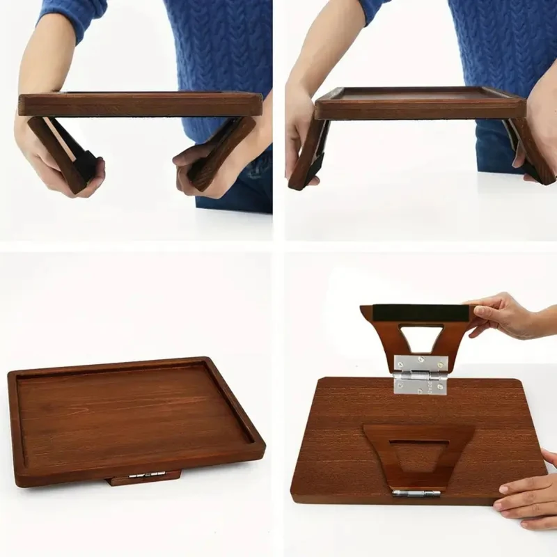 Euroselle Adjustable Bamboo Clip On Arm Tray Table