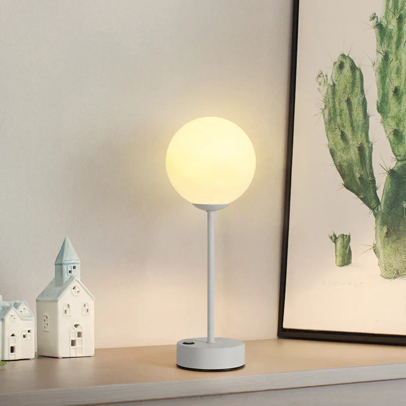 Euroselle Globe LED Table Lamp With Rechargeable Battery And Touch Dimming