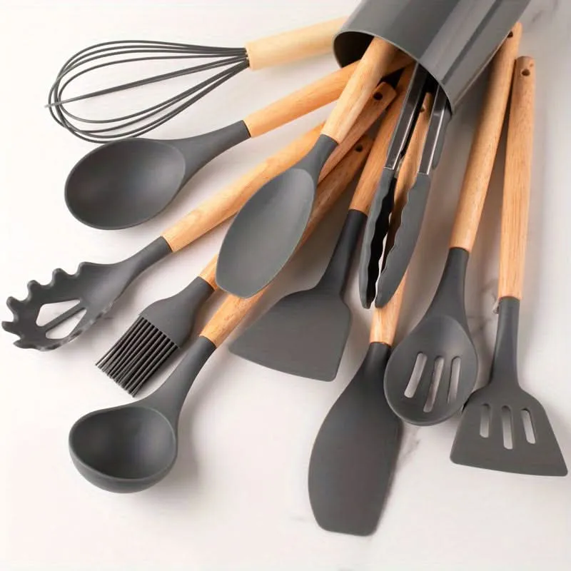 Euroselle 12-Piece Heat-Resistant Silicone Utensil Set For Non-Stick Cookware Protection