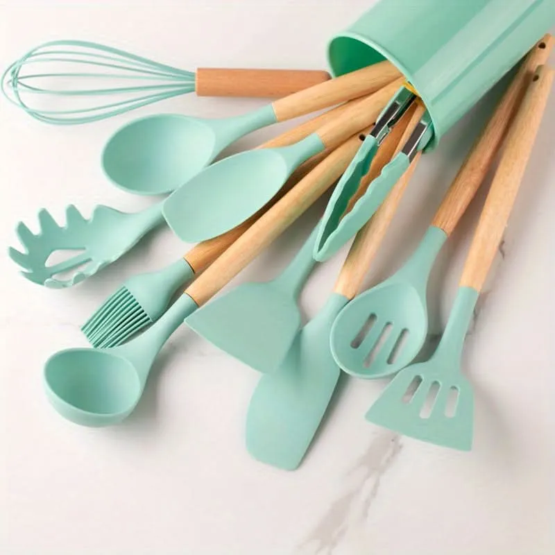 Euroselle 12-Piece Heat-Resistant Silicone Utensil Set For Non-Stick Cookware Protection