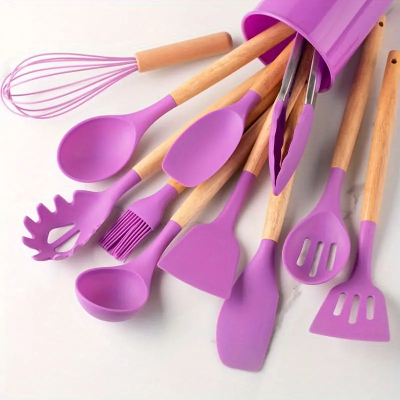 Euroselle 12-Piece Heat-Resistant Silicone Utensil Set For Non-Stick Cookware Protection