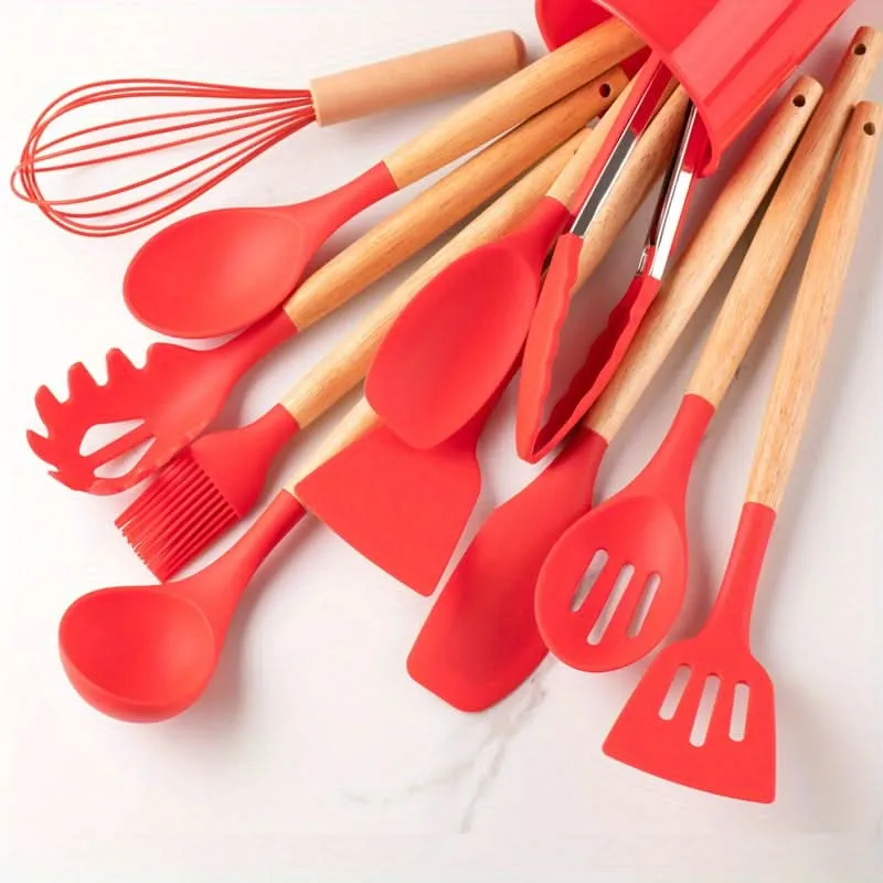 Euroselle 12-Piece Heat-Resistant Silicone Utensil Set For Non-Stick Cookware Protection