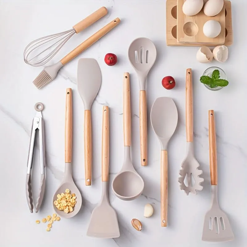 Euroselle 12-Piece Heat-Resistant Silicone Utensil Set For Non-Stick Cookware Protection