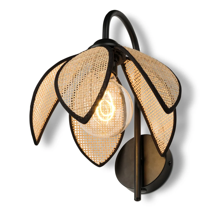 OSRAM DECOR Rattan Lotus Wandleuchte E27 Braun