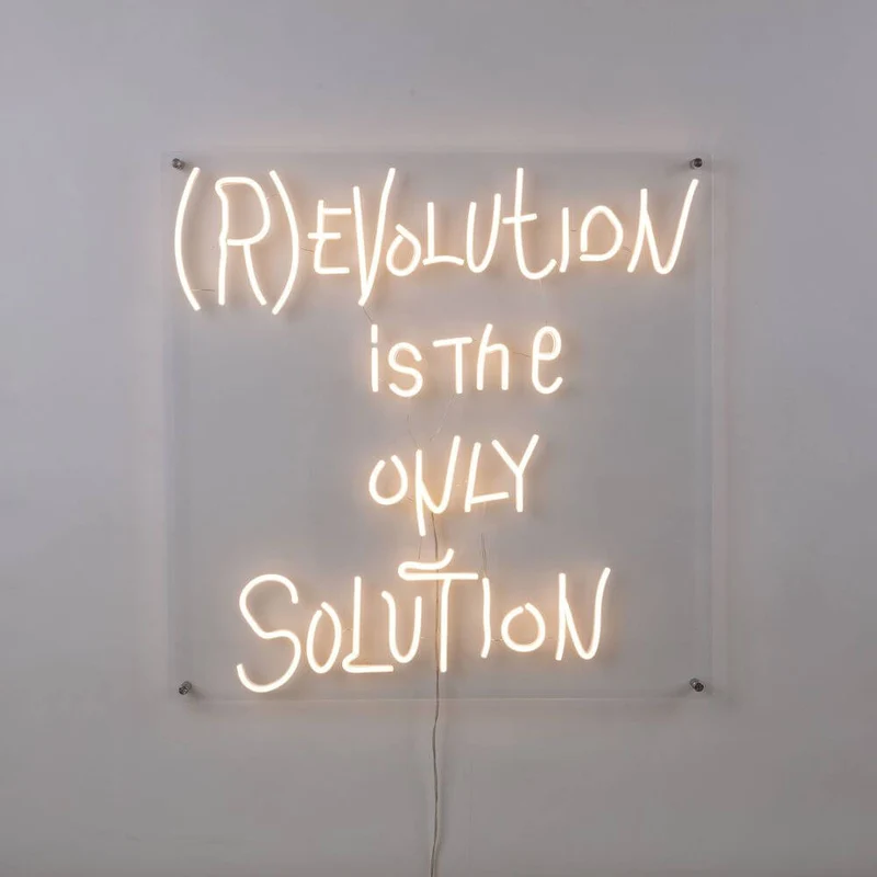 Seletti (R)Evolution is the only Solution LED-Leuchtschild 70x70cm