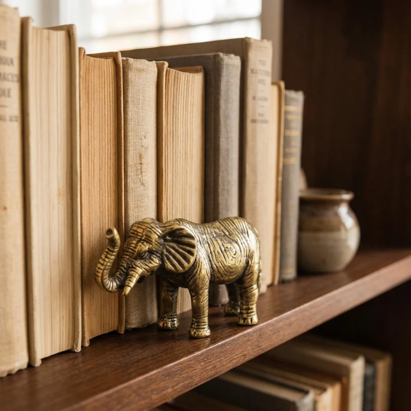 Euroselle Hand-Poured Brass Elephant Sculpture For Luxury Home Decor
