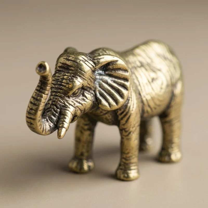 Euroselle Hand-Poured Brass Elephant Sculpture For Luxury Home Decor