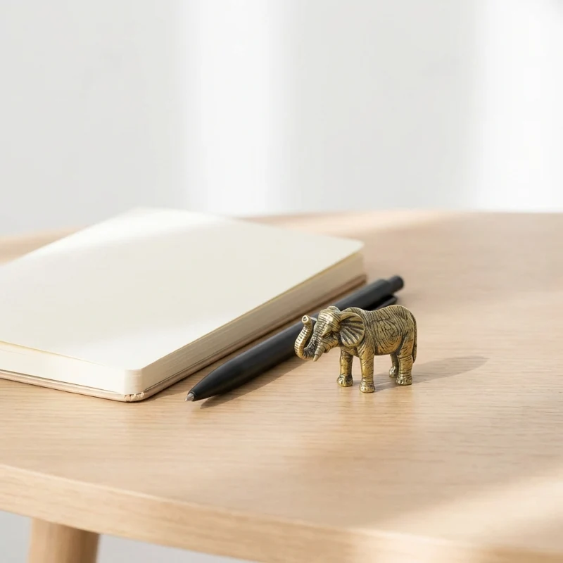 Euroselle Hand-Poured Brass Elephant Sculpture For Luxury Home Decor