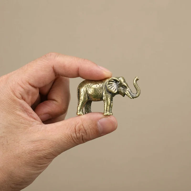 Euroselle Hand-Poured Brass Elephant Sculpture For Luxury Home Decor