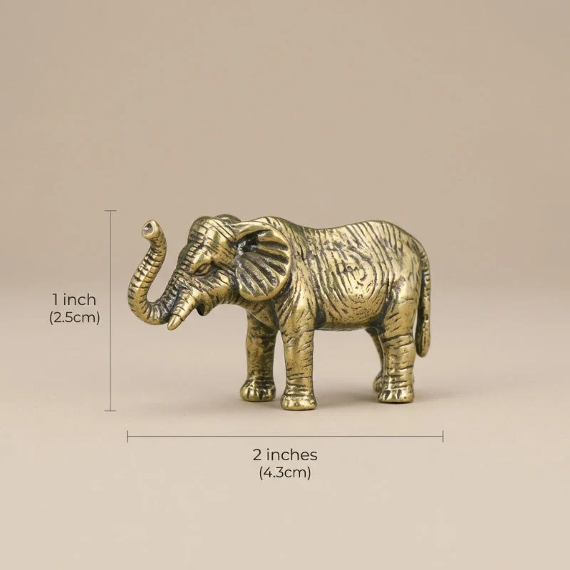 Euroselle Hand-Poured Brass Elephant Sculpture For Luxury Home Decor