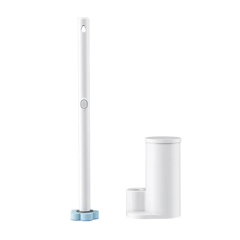 Euroselle Durable Toilet Brush With Holder For Under Rim Cleaning