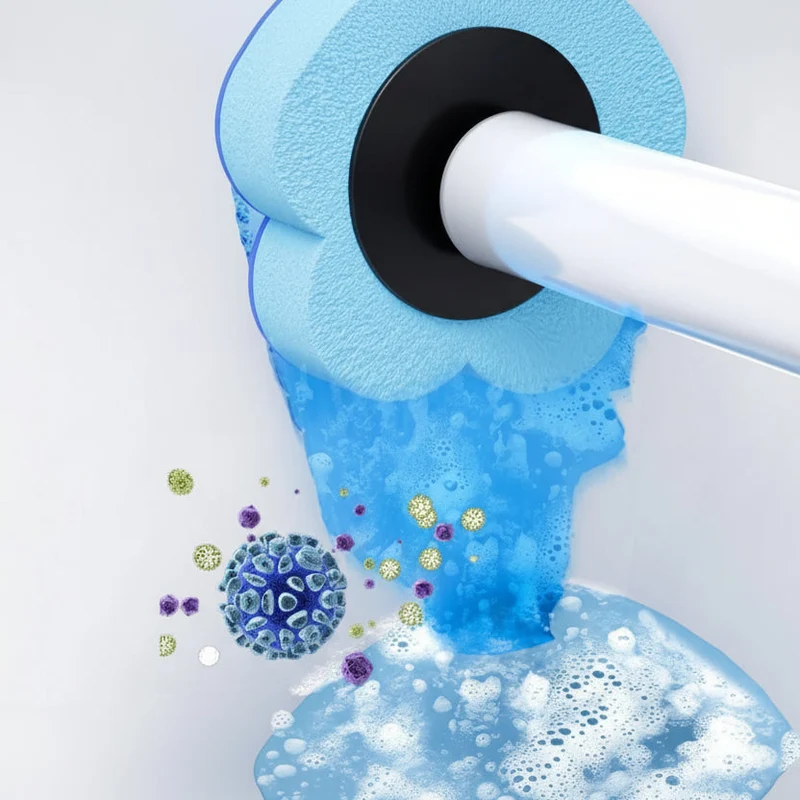 Euroselle Durable Toilet Brush With Holder For Under Rim Cleaning