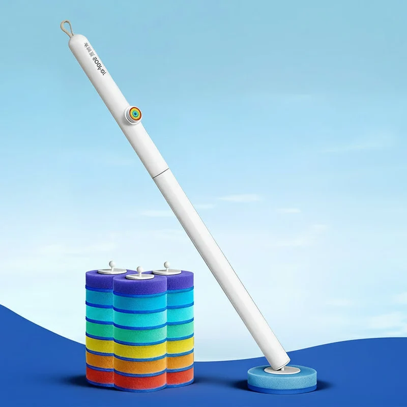 Euroselle Durable Toilet Brush With Holder For Under Rim Cleaning