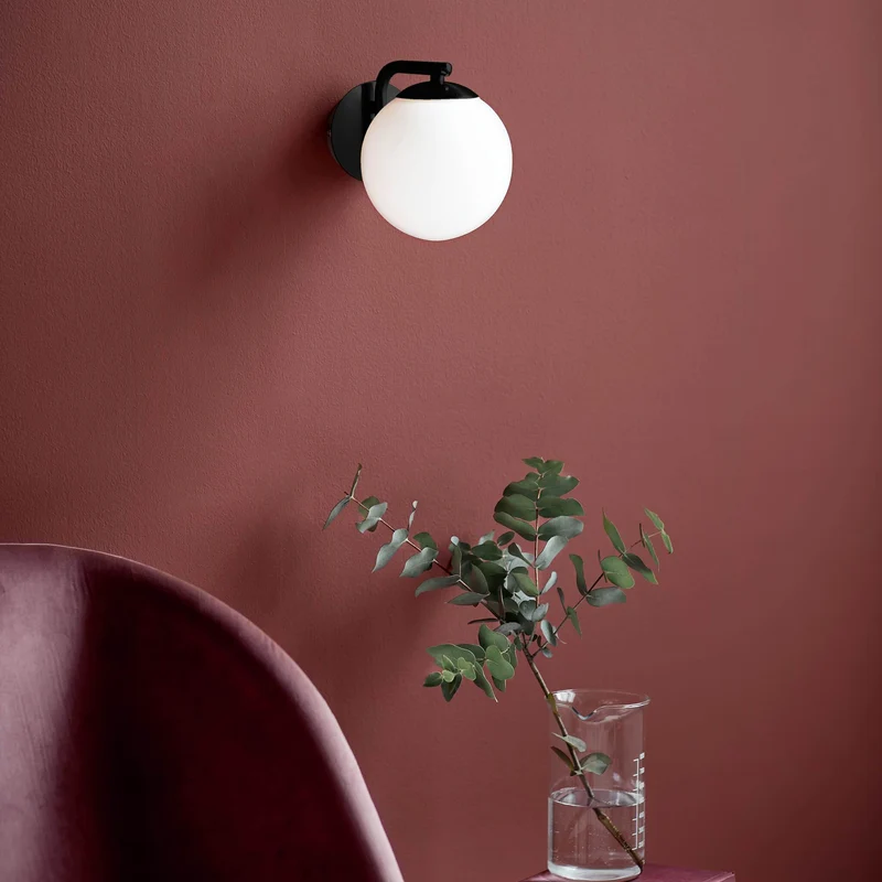 Euroselle Globe Wall Light With Glass Shade E14 Bulb Hardwired