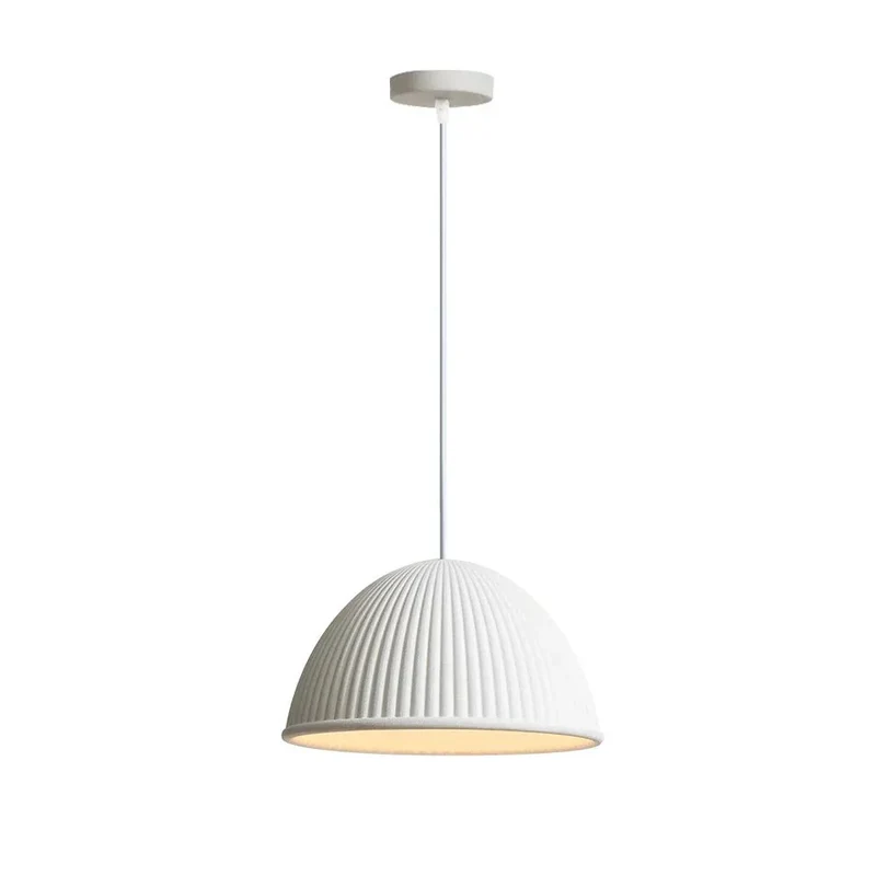 Euroselle Modern Ribbed Shade Resin Dome Pendant Light, One Light