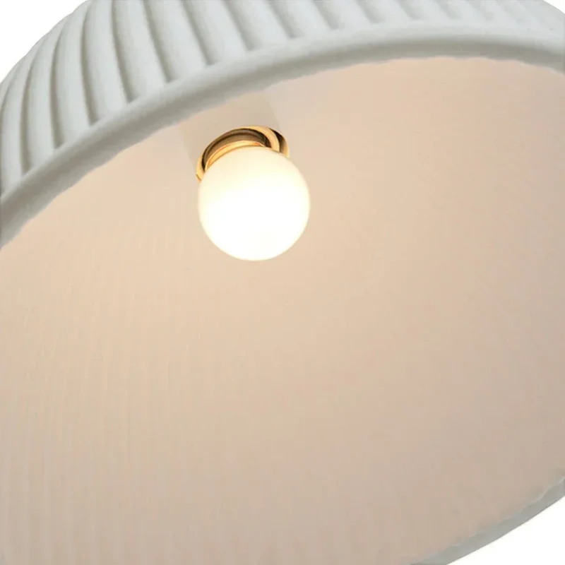 Euroselle Modern Ribbed Shade Resin Dome Pendant Light, One Light