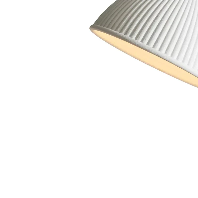 Euroselle Modern Ribbed Shade Resin Dome Pendant Light, One Light