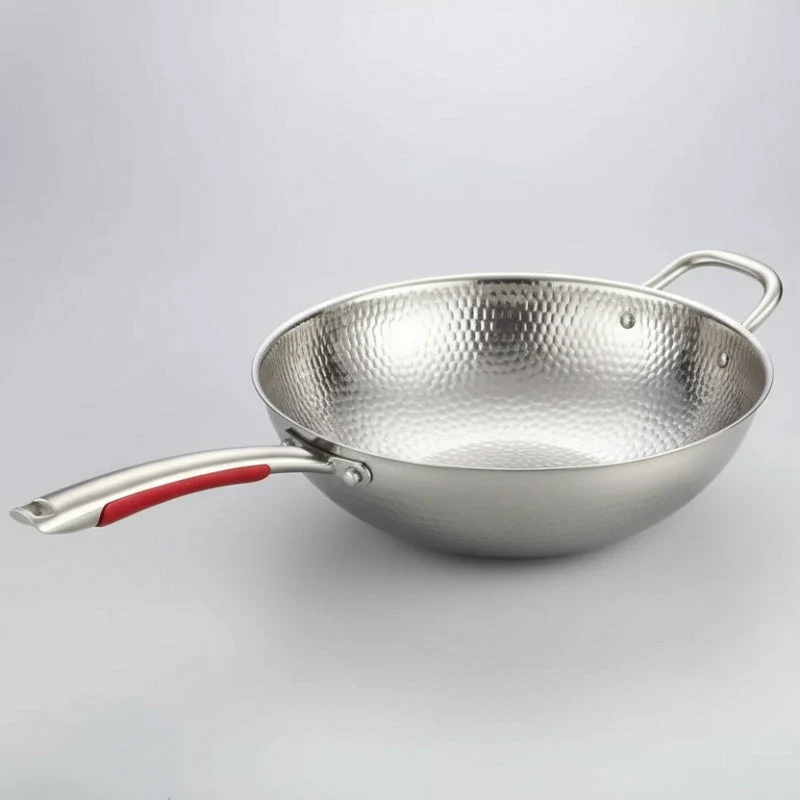 Euroselle Premium Titanium Wok With Curved Base For Induction Cooking