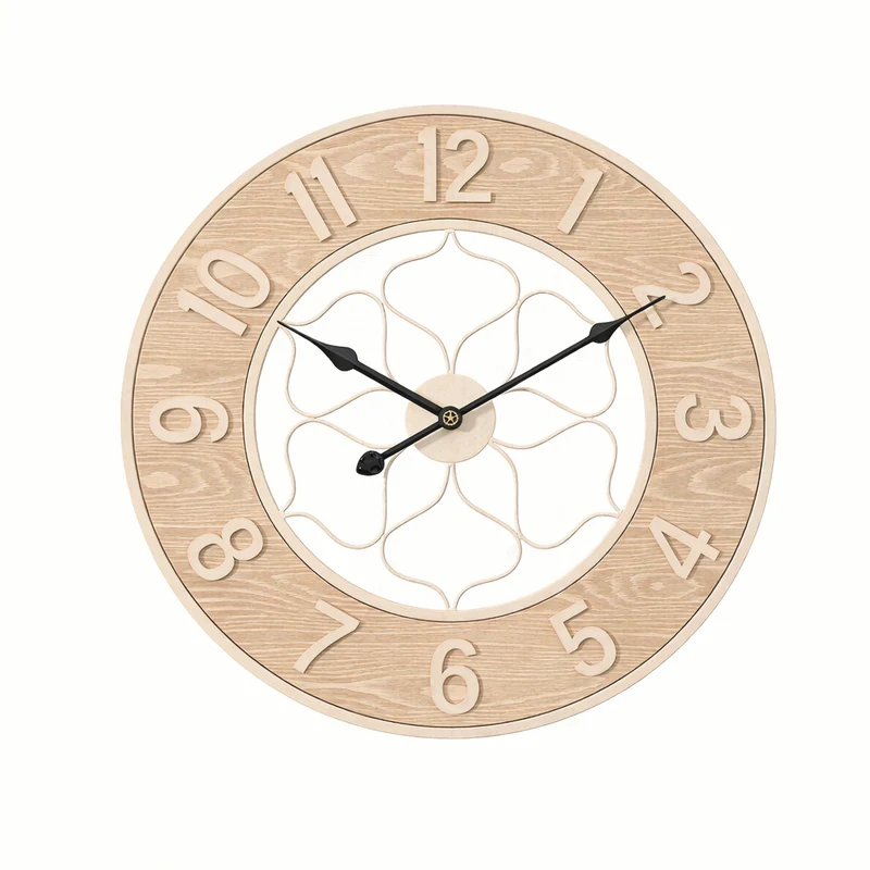 Euroselle Vintage Iron And Wood Wall Statement Clock