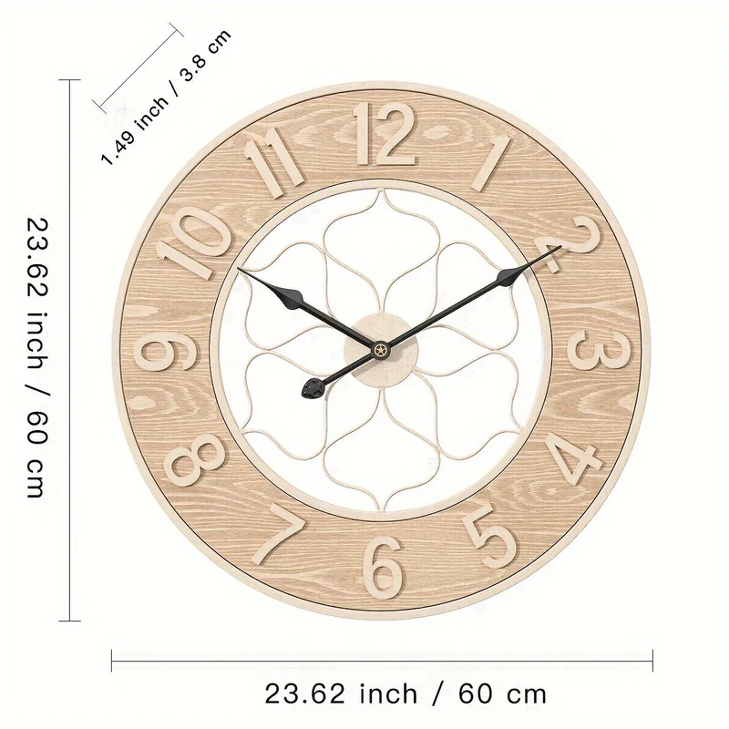 Euroselle Vintage Iron And Wood Wall Statement Clock