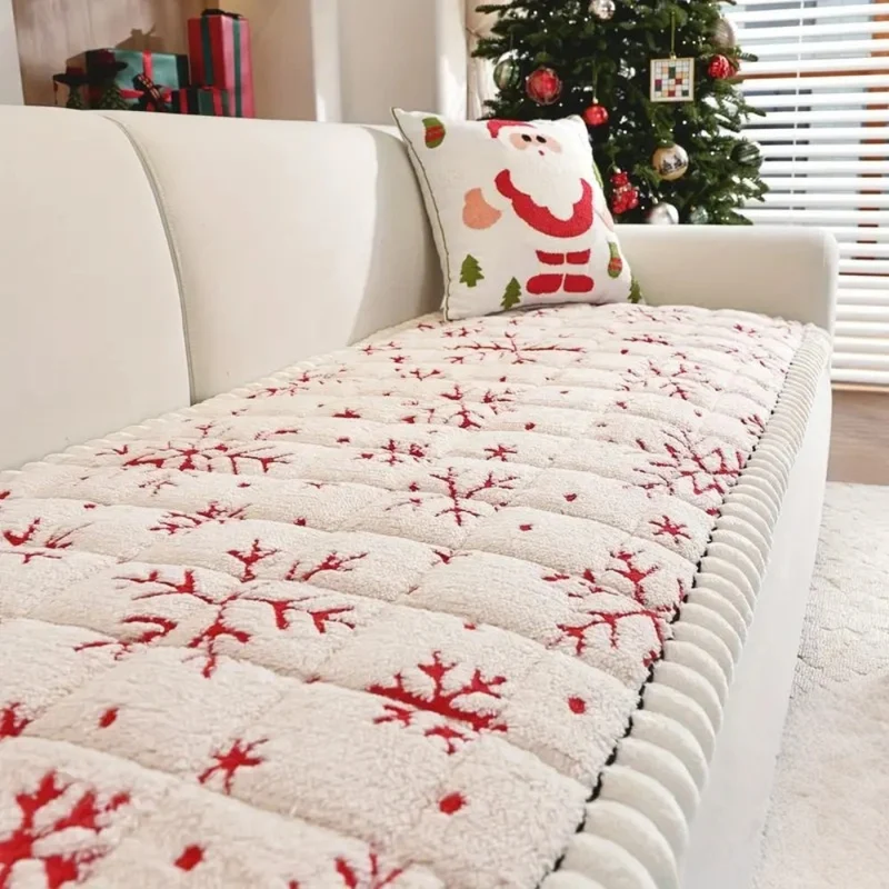 Euroselle HollyNest Festive Sofa Cover For Cozy Living Rooms
