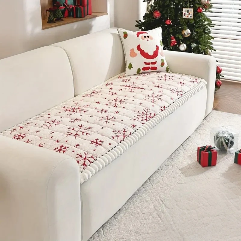 Euroselle HollyNest Festive Sofa Cover For Cozy Living Rooms