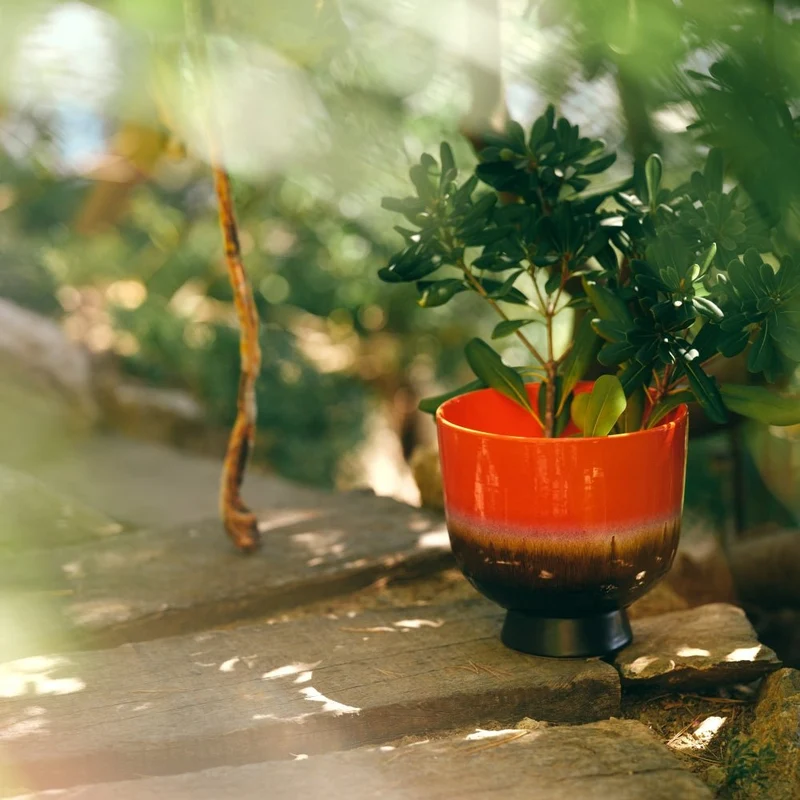 Blumentopf aus Keramik Retro Cherry Red - HKliving