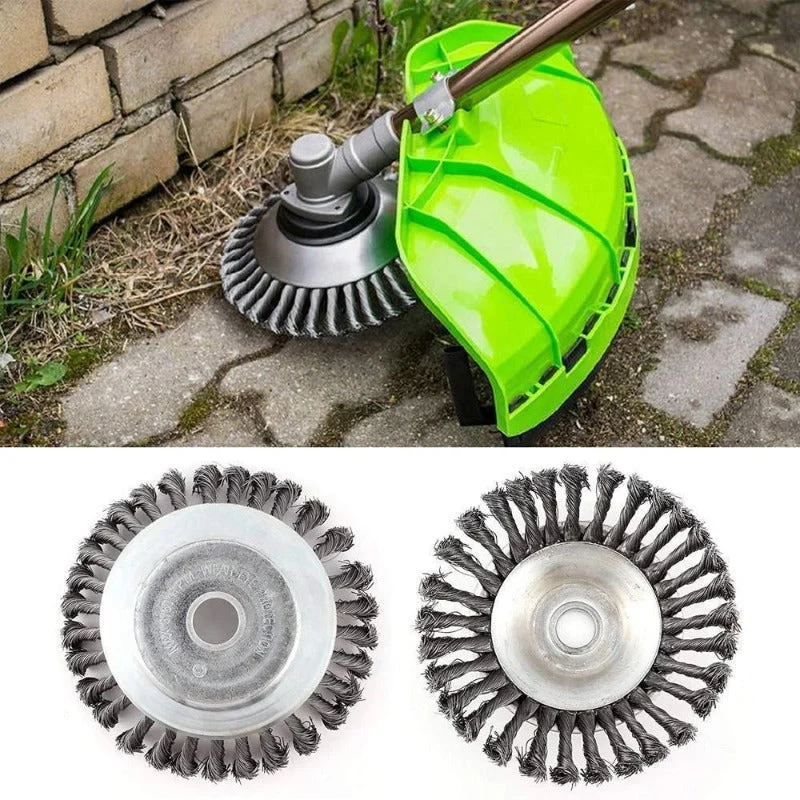 Euroselle Heavy-Duty Steel Wire Weed Brush For 6 And 8 Inch Lawn Mowers
