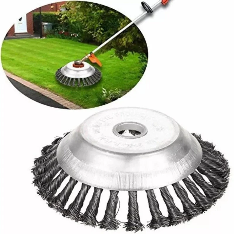 Euroselle Heavy-Duty Steel Wire Weed Brush For 6 And 8 Inch Lawn Mowers