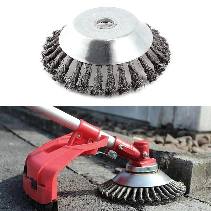 Euroselle Heavy-Duty Steel Wire Weed Brush For 6 And 8 Inch Lawn Mowers
