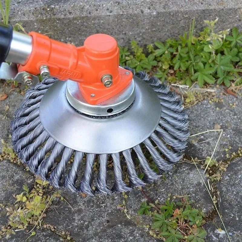 Euroselle Heavy-Duty Steel Wire Weed Brush For 6 And 8 Inch Lawn Mowers