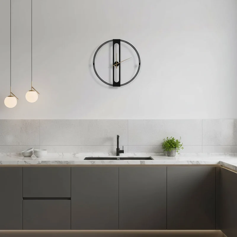 Euroselle Minimalist Modern 50CM Metal Wall Clock Design