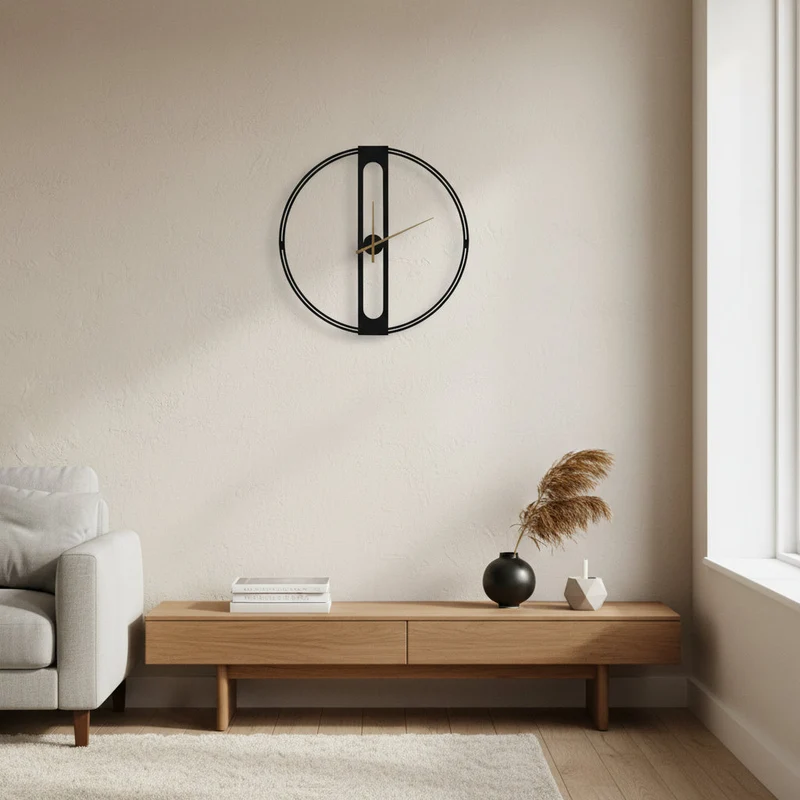 Euroselle Minimalist Modern 50CM Metal Wall Clock Design