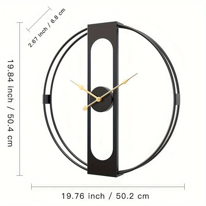 Euroselle Minimalist Modern 50CM Metal Wall Clock Design