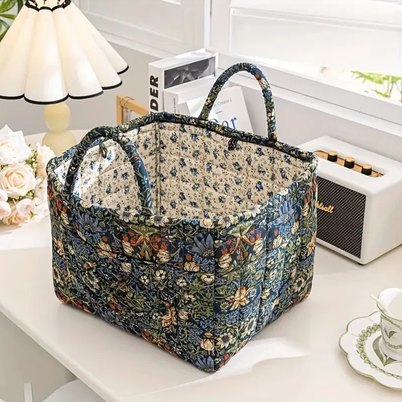 Euroselle Durable Canvas And Wicker Flower Storage Organizer