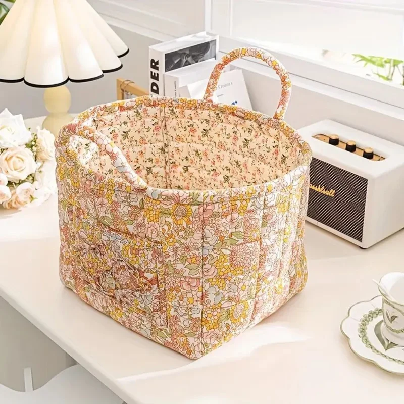 Euroselle Durable Canvas And Wicker Flower Storage Organizer