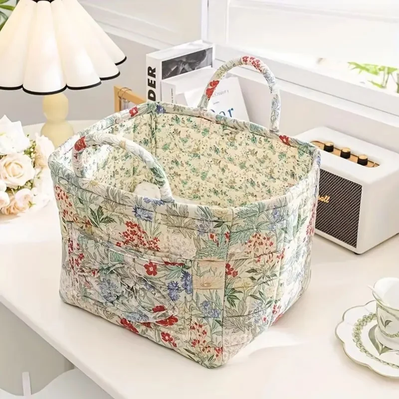 Euroselle Durable Canvas And Wicker Flower Storage Organizer