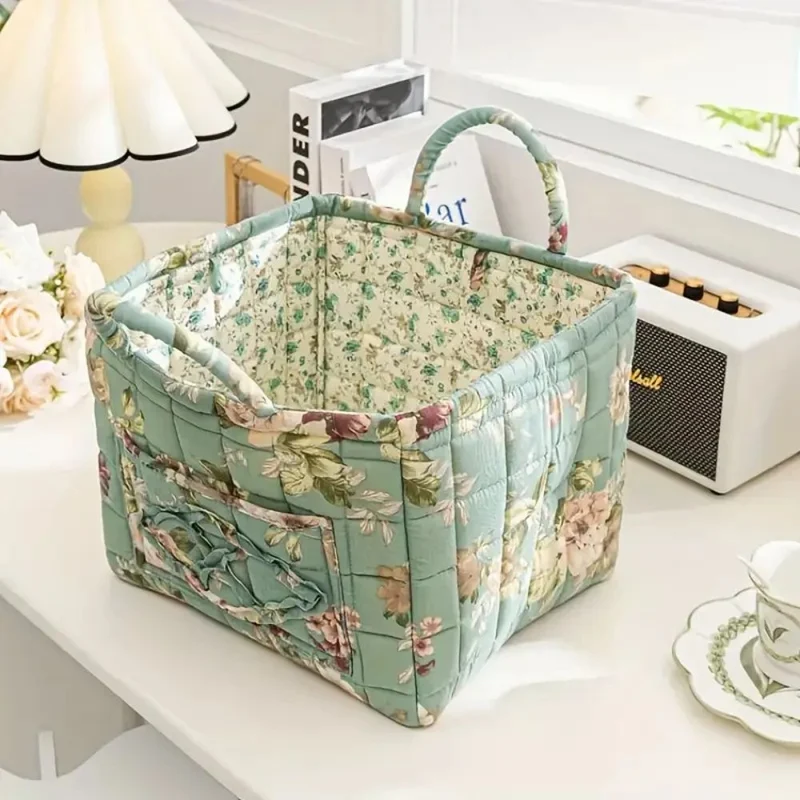 Euroselle Durable Canvas And Wicker Flower Storage Organizer