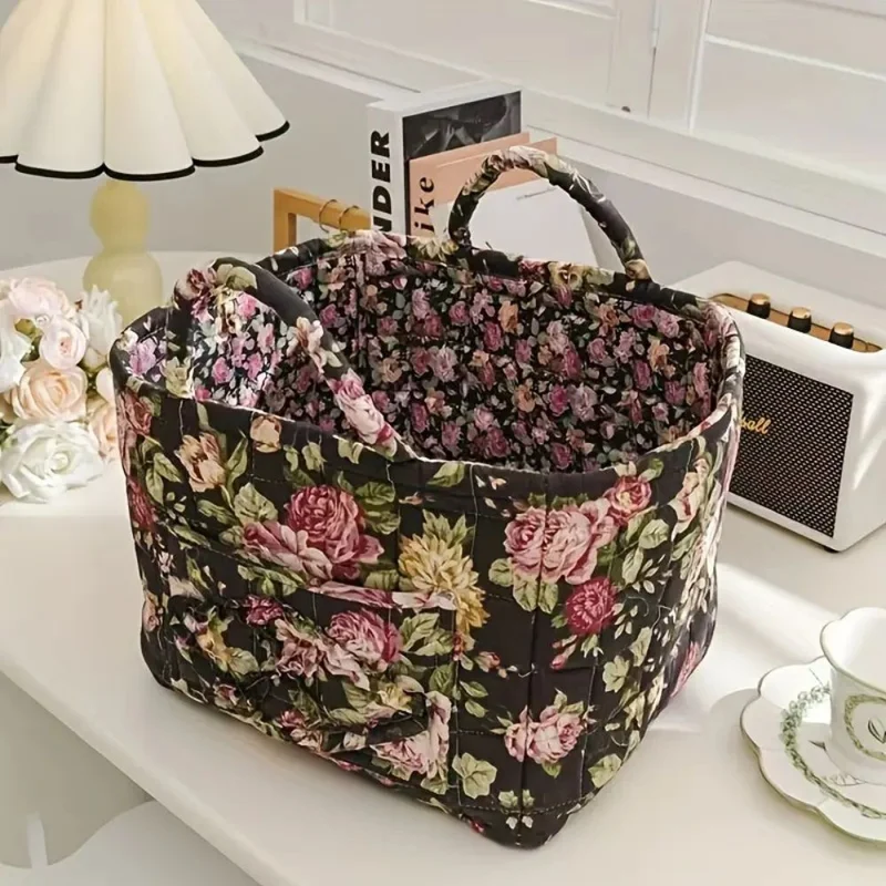 Euroselle Durable Canvas And Wicker Flower Storage Organizer