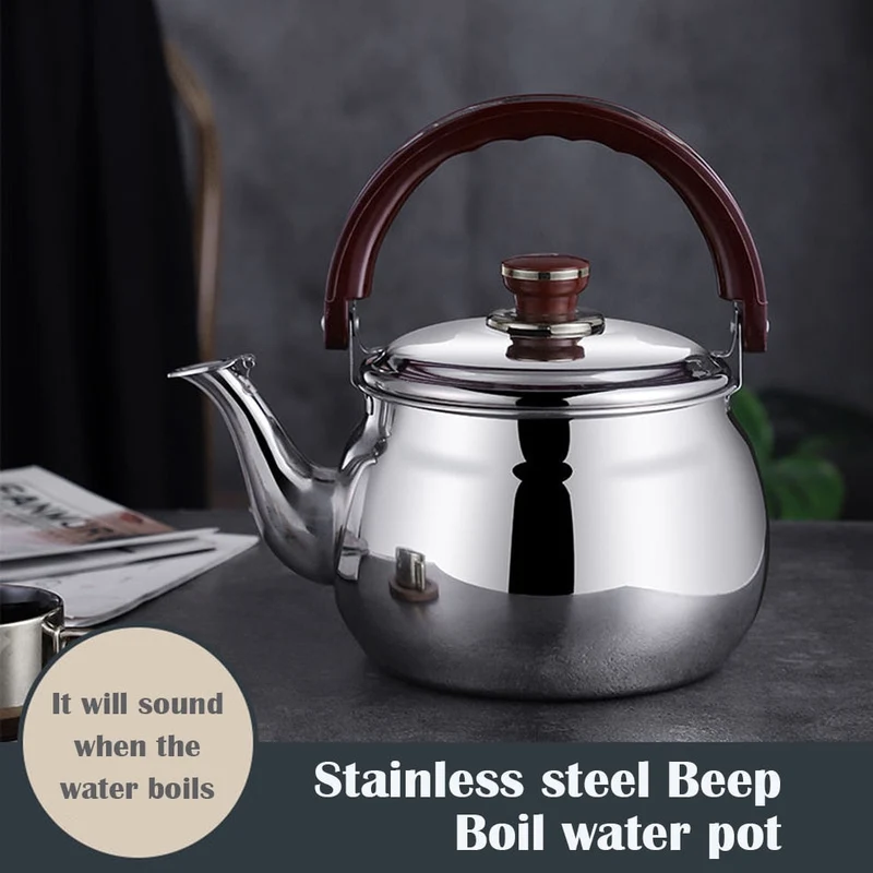 Euroselle Whistling Stainless Steel Kettle For Stove Top With Comfort Handle