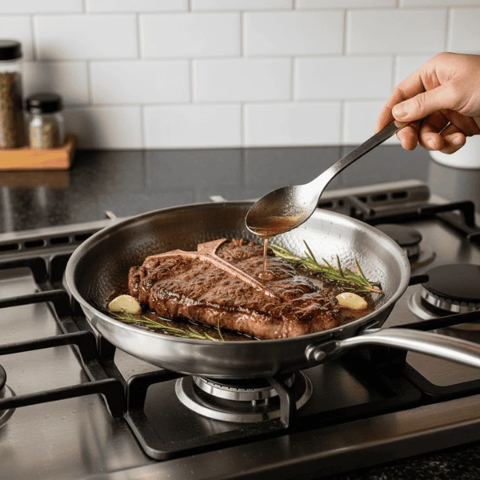 Euroselle Titanium Alloy Nonstick Frying Pan With Even Heat For Healthy Durable Cooking On Stovetops