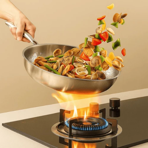 Euroselle Titanium Alloy Nonstick Frying Pan With Even Heat For Healthy Durable Cooking On Stovetops