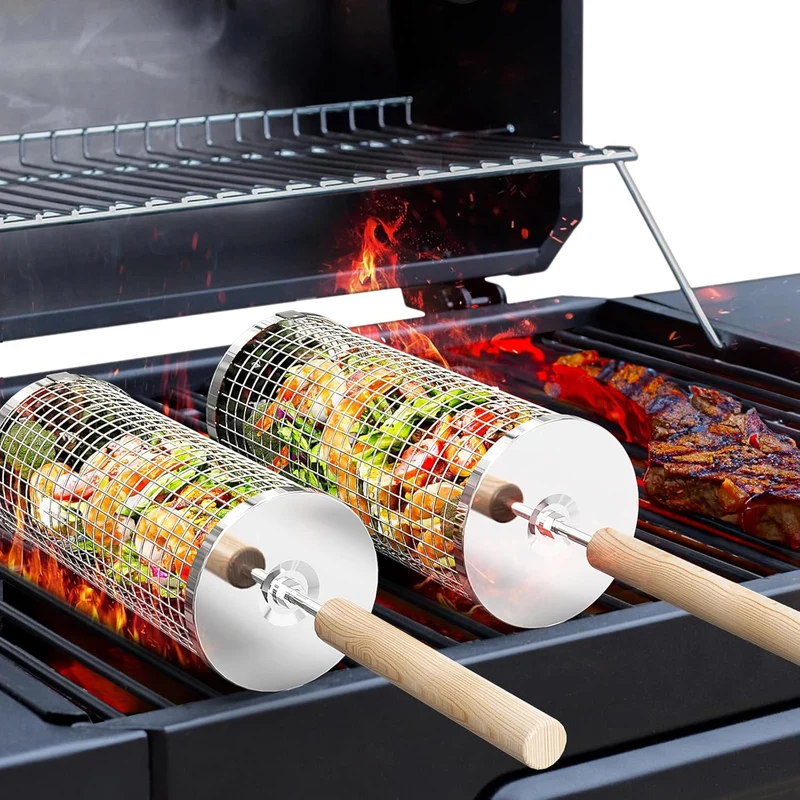 Euroselle Premium Stainless Steel Grill Basket For Outdoor Barbecues