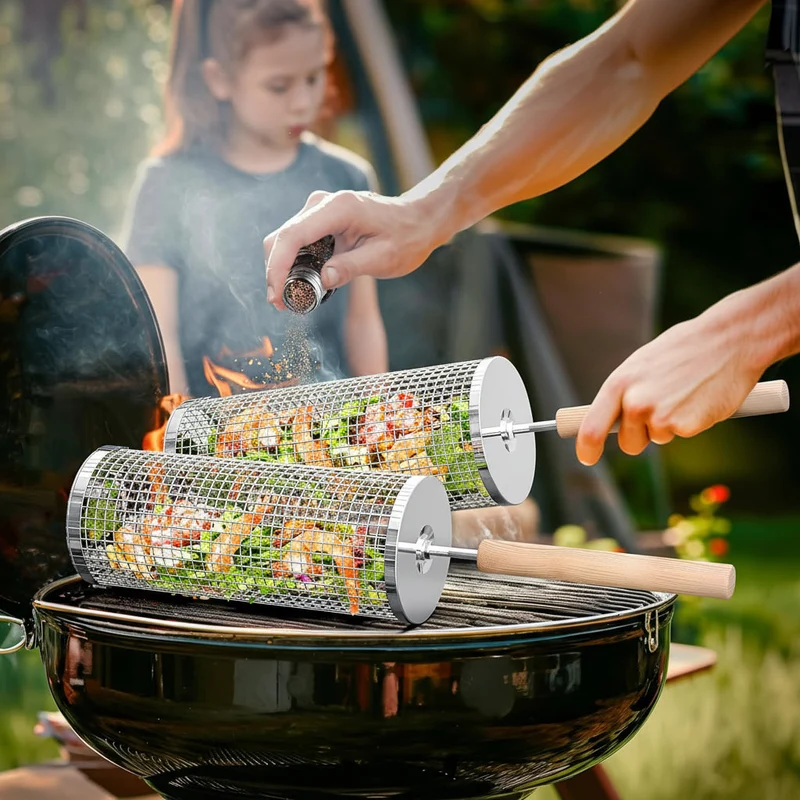 Euroselle Premium Stainless Steel Grill Basket For Outdoor Barbecues
