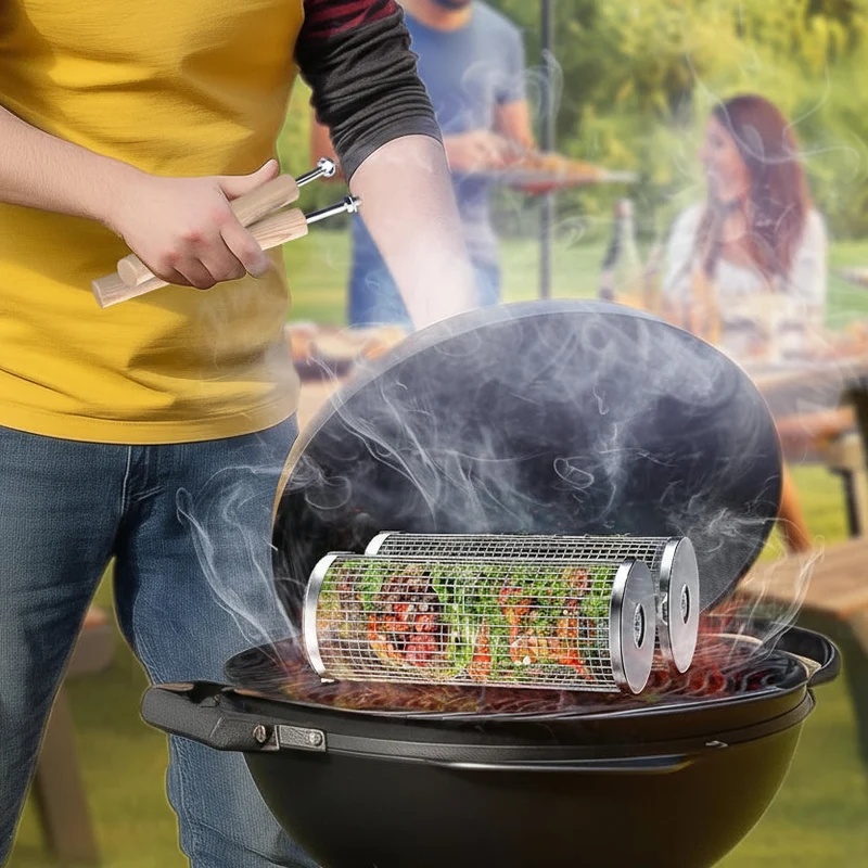 Euroselle Premium Stainless Steel Grill Basket For Outdoor Barbecues
